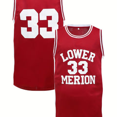 Men's Embroidery 33 Basketball Jersey Vintage Breathable Sleeveless Shirt
