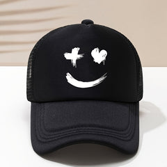 Cartoon Print Baseball Cap Summer Sunshade Mesh Peaked Cap