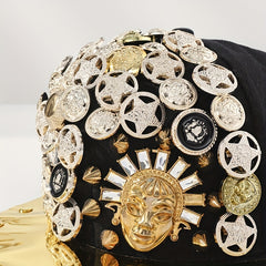 Rivet Head Pentagram Snapback Hat Hip Hop Adjustable Baseball Cap Unisex