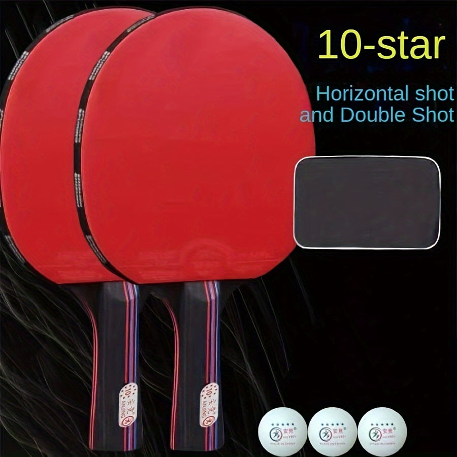 10 Star Table Tennis Racket Set Professional Adult Competition Racket