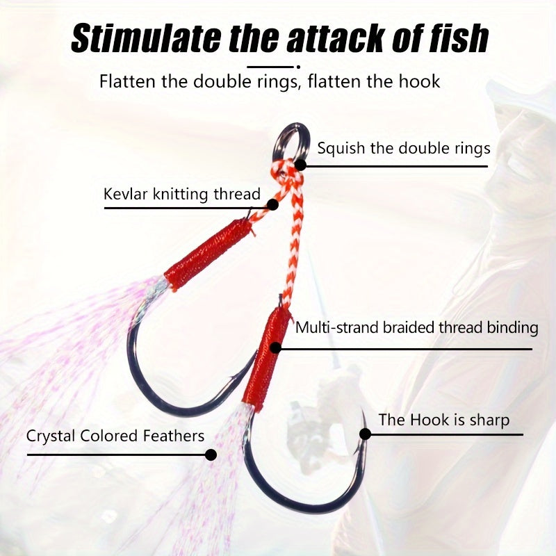 5pcs Slow & Fast Jigging Lure Hooks Fishing Tackle