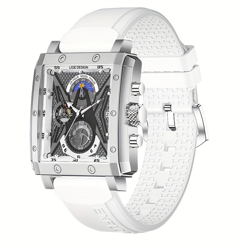 Women's Waterproof Silicone Quartz Watch Chronograph 24 Hour Clock