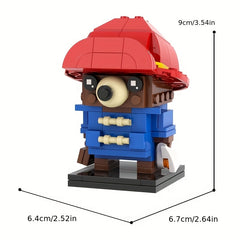 121pcs Bear Building Blocks Set in Red Movie Themed ABS Material