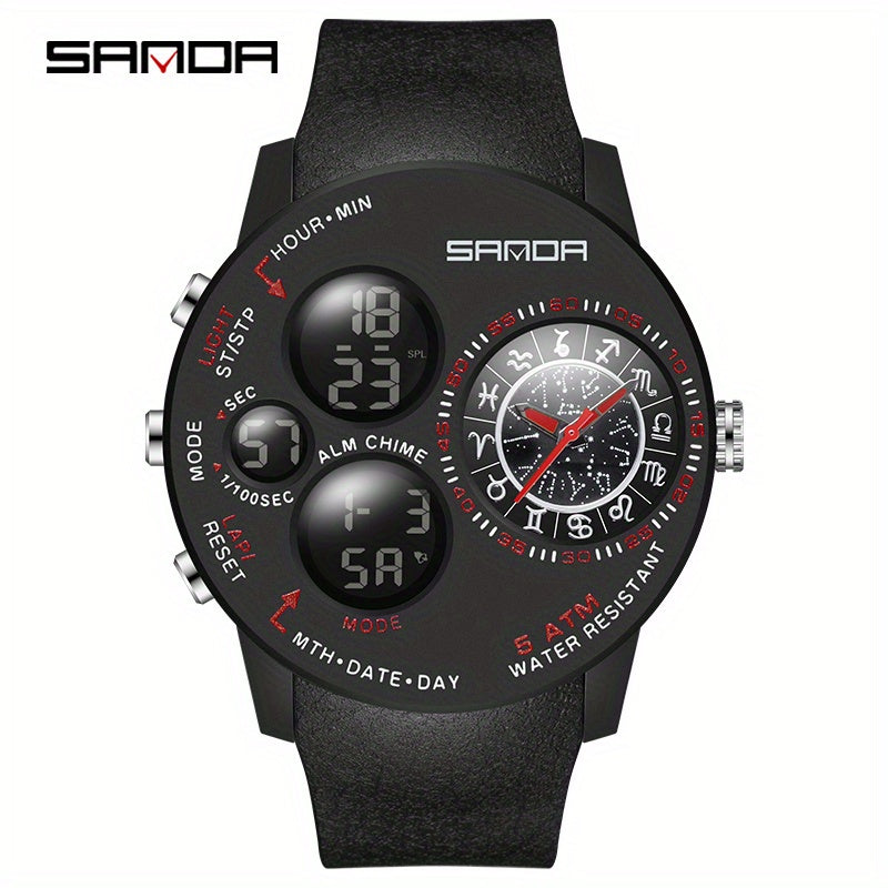 SANDA Large Dial Boy's Watch Waterproof Sports Watch