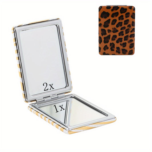 Foldable Makeup Mirror 2X 1X Magnification Double Sided Rectangle Mirror