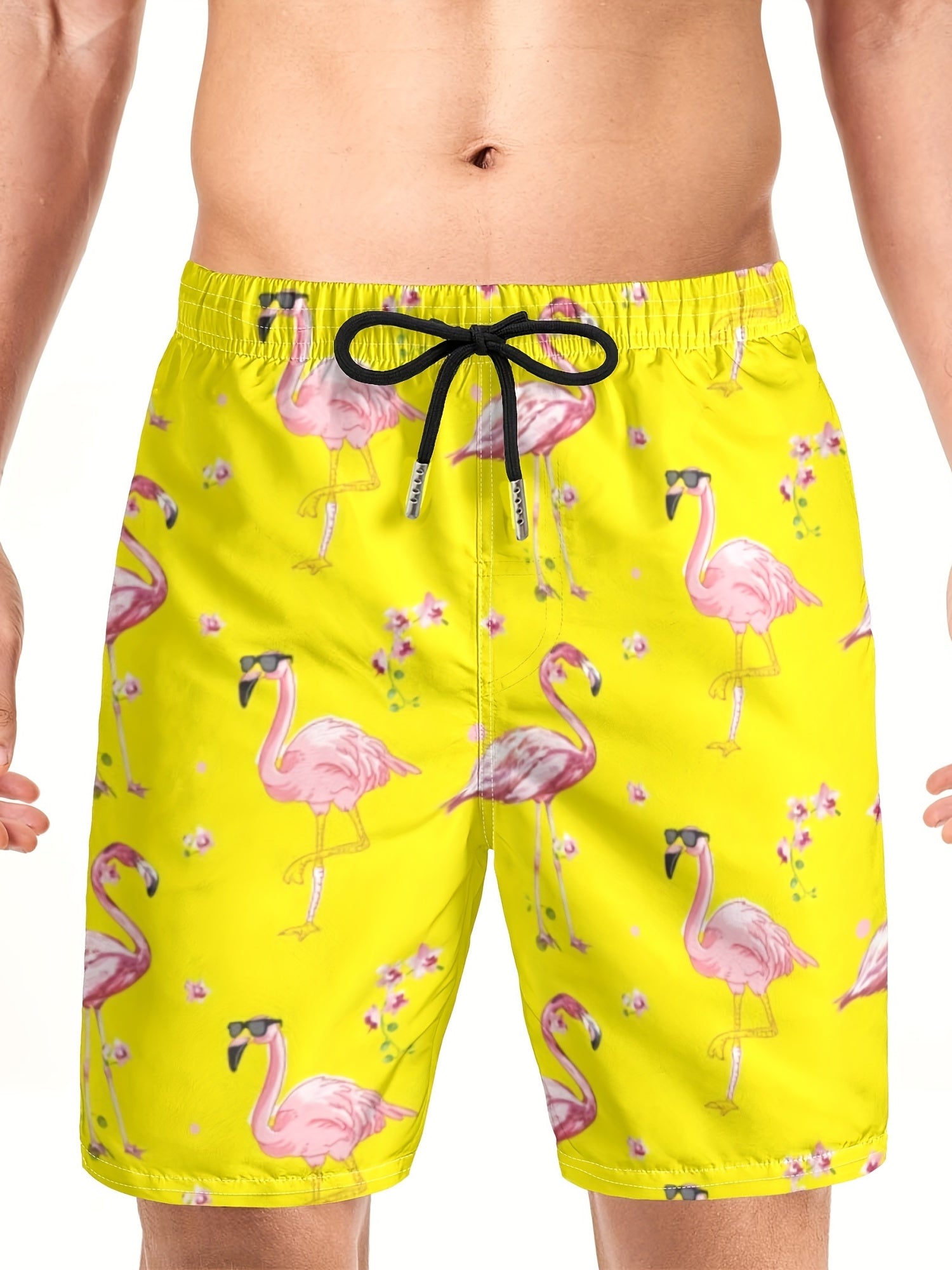 Flamingo Drawstring Swim Trunk Men's Board Shorts