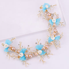 Rhinestone Floral Wedding Headpiece Hair Vine For Brides