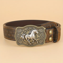 Vintage Cowboy Style Leather Belt for Men