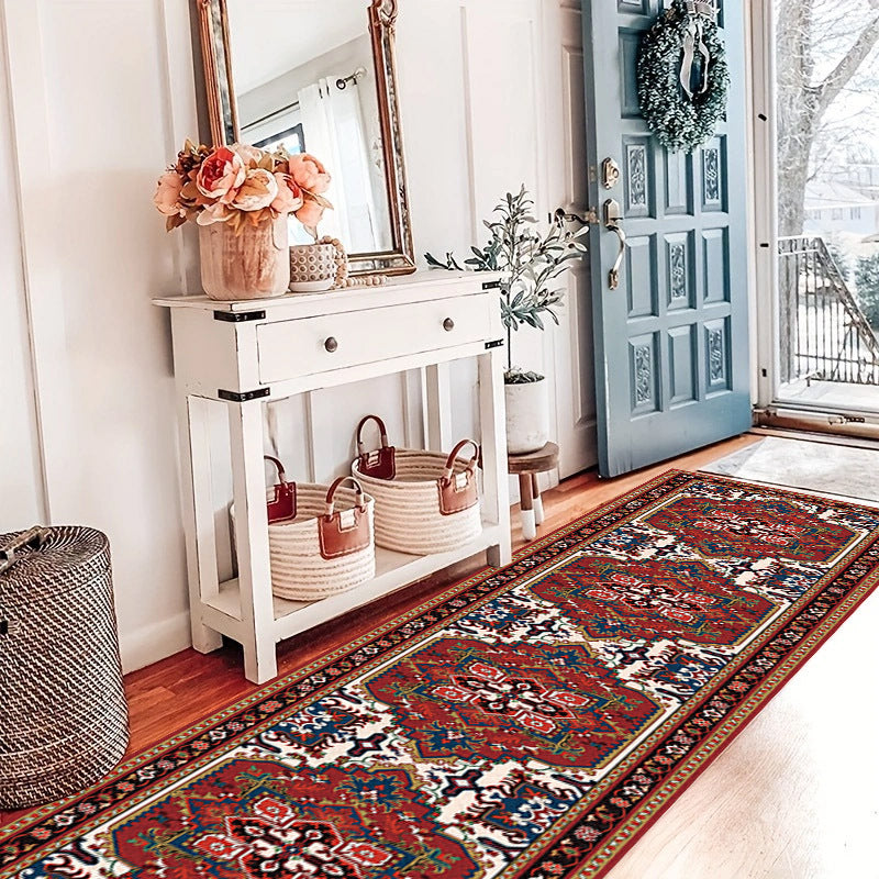 Boho Area Rug Persian Washable Hallway Runner Rug Non Slip Entryway Laundry Rug
