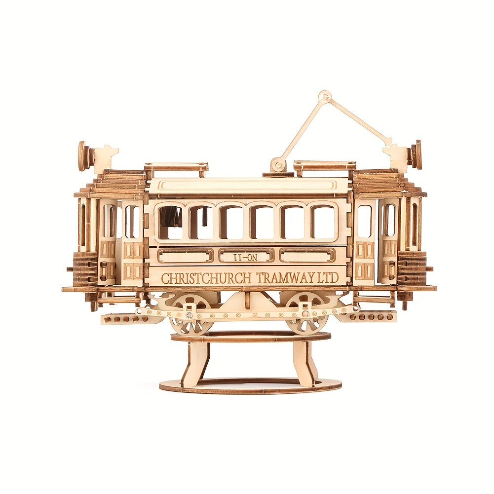 3D Wooden Train Model Kit Educational DIY Puzzle Building Blocks Set