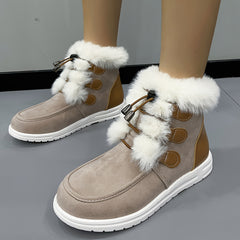Women's Faux Fur Lined Plush Thermal Snow Boots High Top
