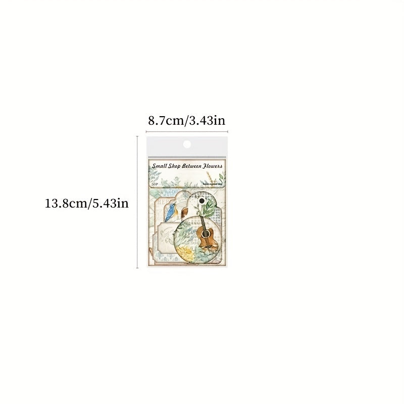 Vintage Pattern Stickers Set for Notebook Vase Book D