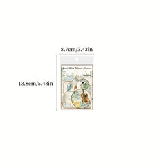 Vintage Pattern Stickers Set for Notebook Vase Book D