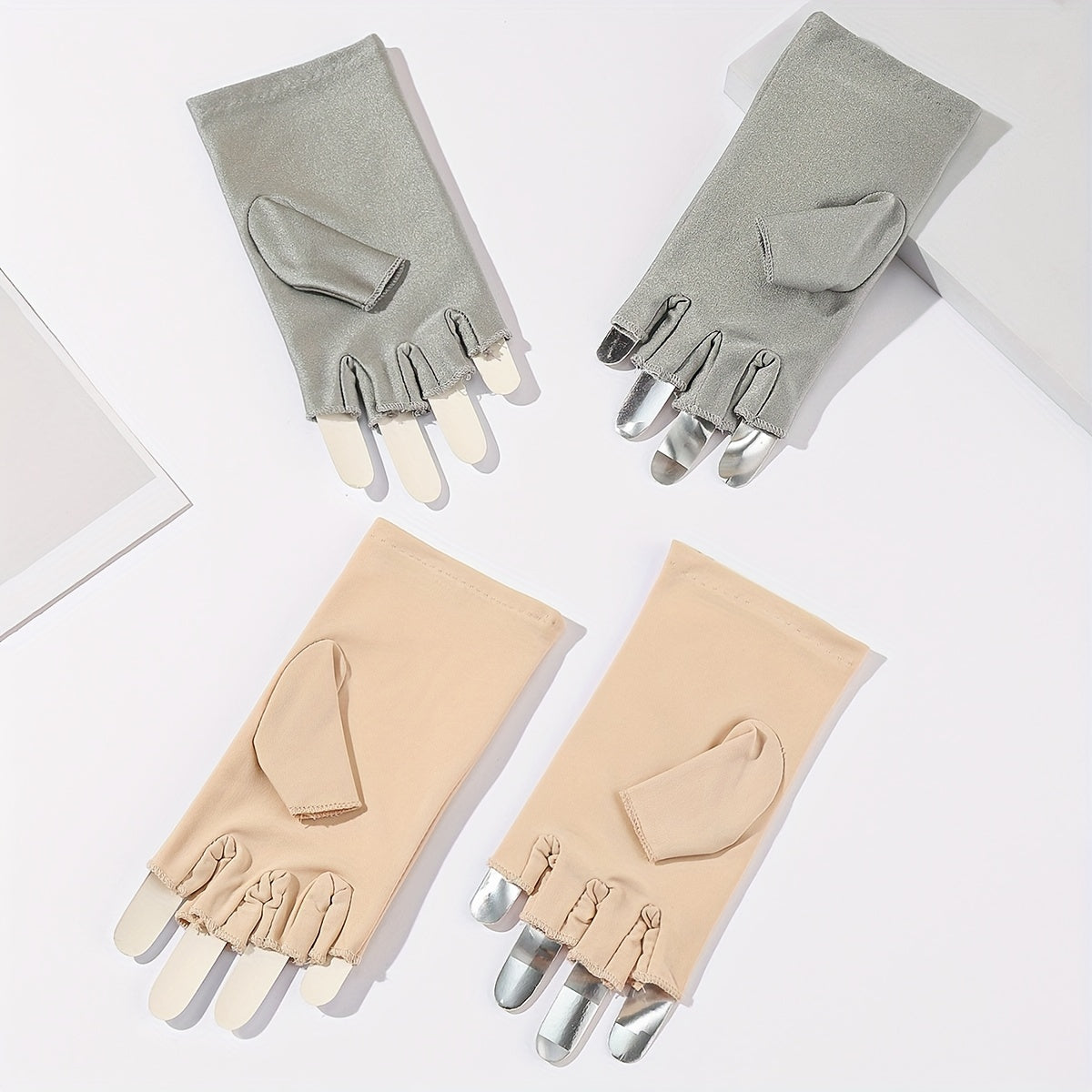 2 Pairs Fingerless Short Gloves Unisex Cycling UV Protection Touch Gl