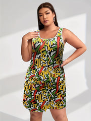 Allover Print Square Neck Stretch Nightdress