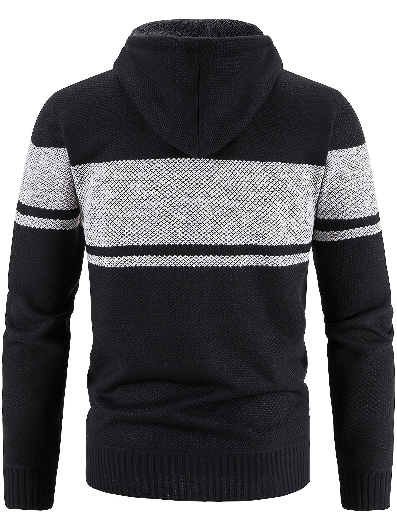Men's Hooded Plush Sweater with Contrast