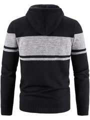 Men's Hooded Plush Sweater with Contrast