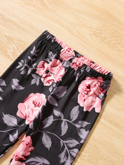 2pcs Girls Long Sleeve Printed Sports Suit