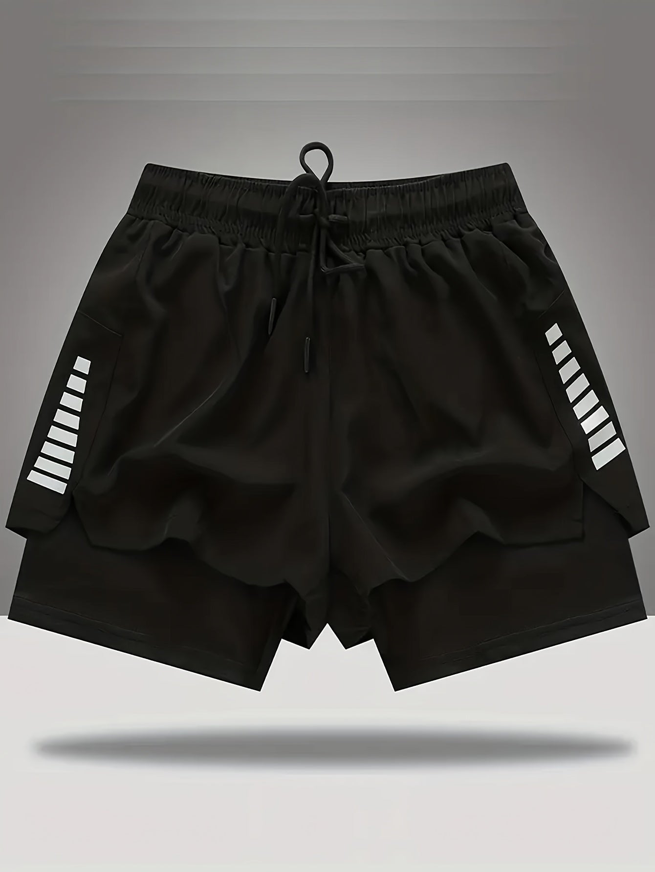 Men's 2-in-1 Drawstring Stretch Sports Shorts for Gym Workout