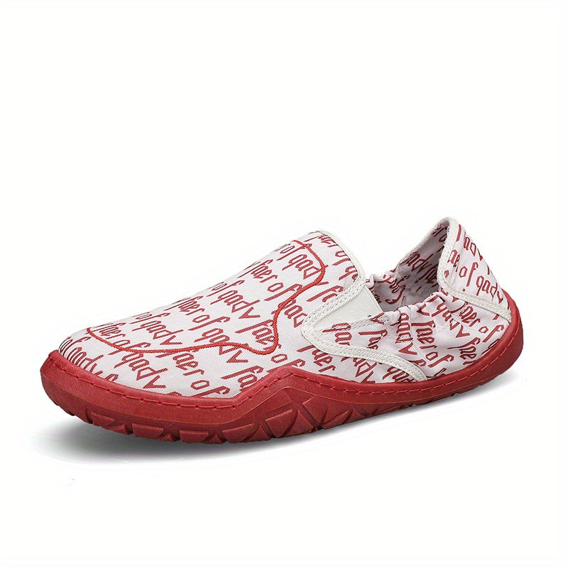 Men's Letter Print Slip On Canvas Shoes for Walking
