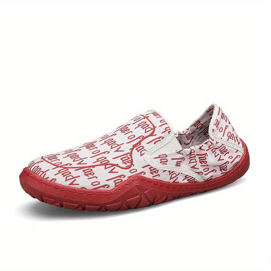 Men's Letter Print Slip On Canvas Shoes for Walking