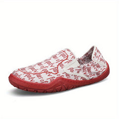 Men's Letter Print Slip On Canvas Shoes for Walking