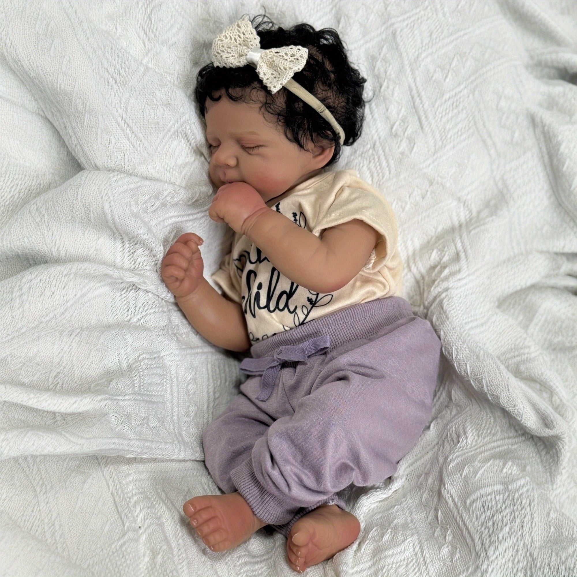 17in Reborn Baby Doll Cloth Body Toy with Light Beige Limb