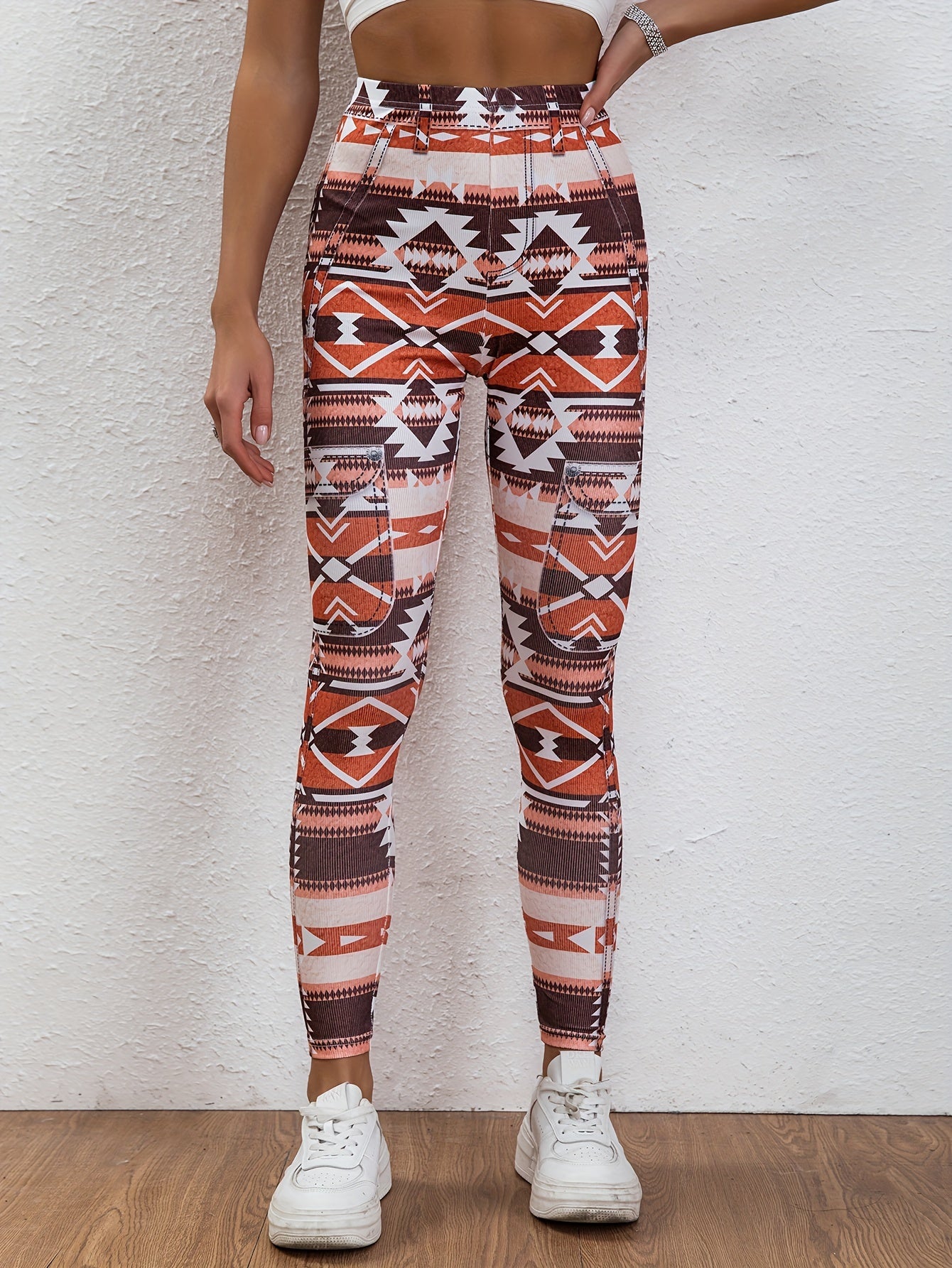 Geometric Pattern Yoga Pants High Stretch Leggings