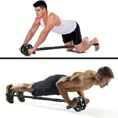 Abdominal Exercise Roller Resistance Bands Fitness Pull Rope