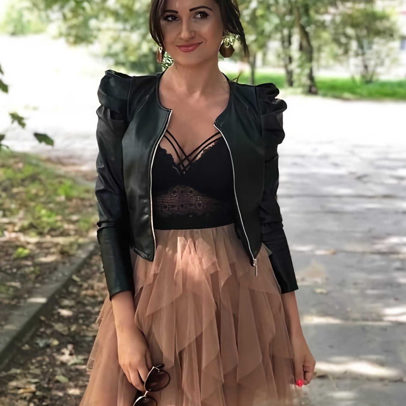 Casual Faux Leather Jacket Lapel PU Long Sleeve Loose