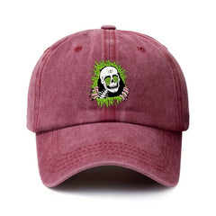 Skull Print Vintage Baseball Cap Adjustable Trucker Cap