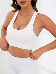 Love Letter Print Criss Cross Backless Yoga Tank Top