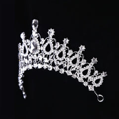 Silvery Crystal Wedding Crown Headband Bridal Tiara