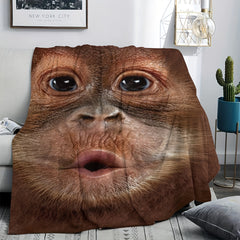 Chimpanzee Printed Blanket for Home or Travel