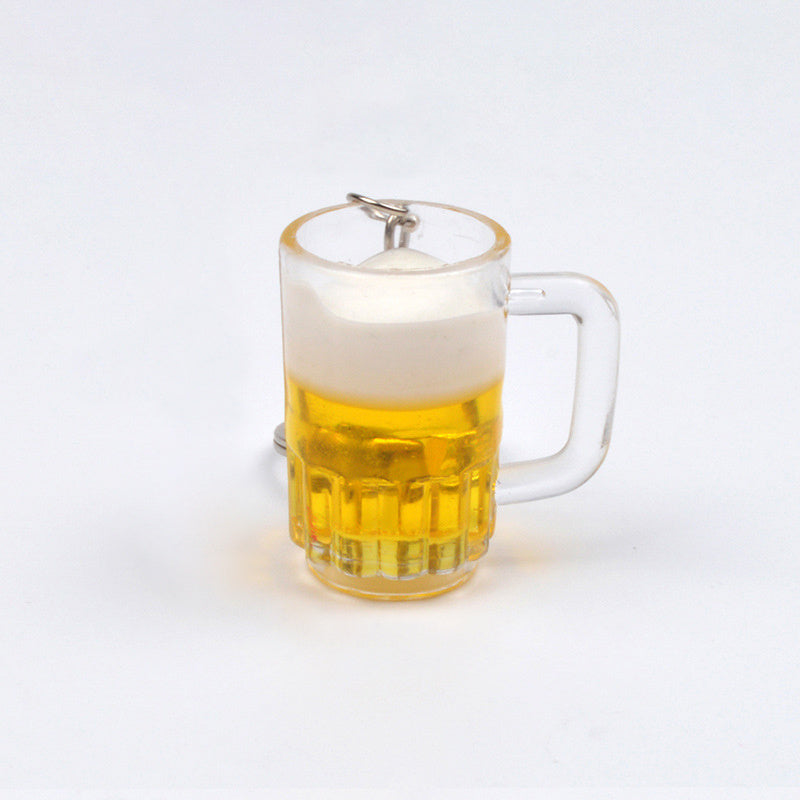 Beer Cups Key Chain Food Handicraft Keychain Jewelry Gift 1PS