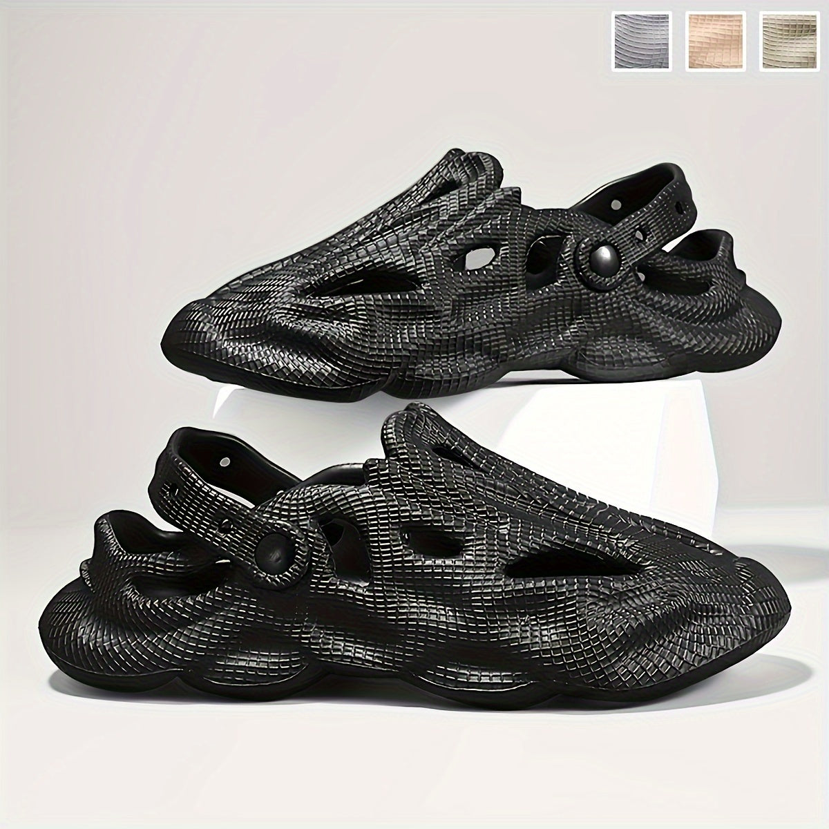 Men's Stylish Solid Clogs Breathable Lightweight Non slip Clogs