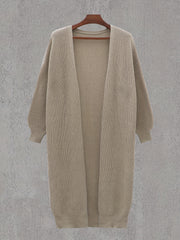 Solid Long Sleeve Open Front Cardigan