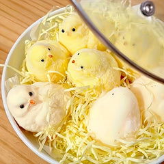 Soft Yellow Silicone Rubber Chicken Stress Reliever Toy