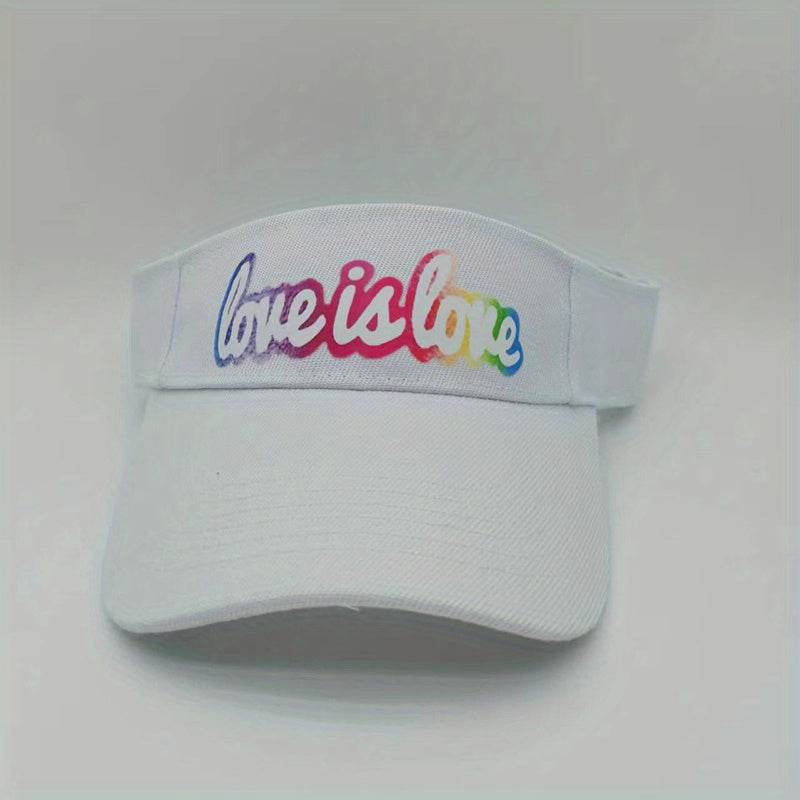 Sunscreen Sunshade Breathable Visor Hat With Love Is Love Pattern