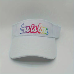 Sunscreen Sunshade Breathable Visor Hat With Love Is Love Pattern