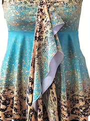 Leopard Print Ruffle Tankini Set Backless Two Piece