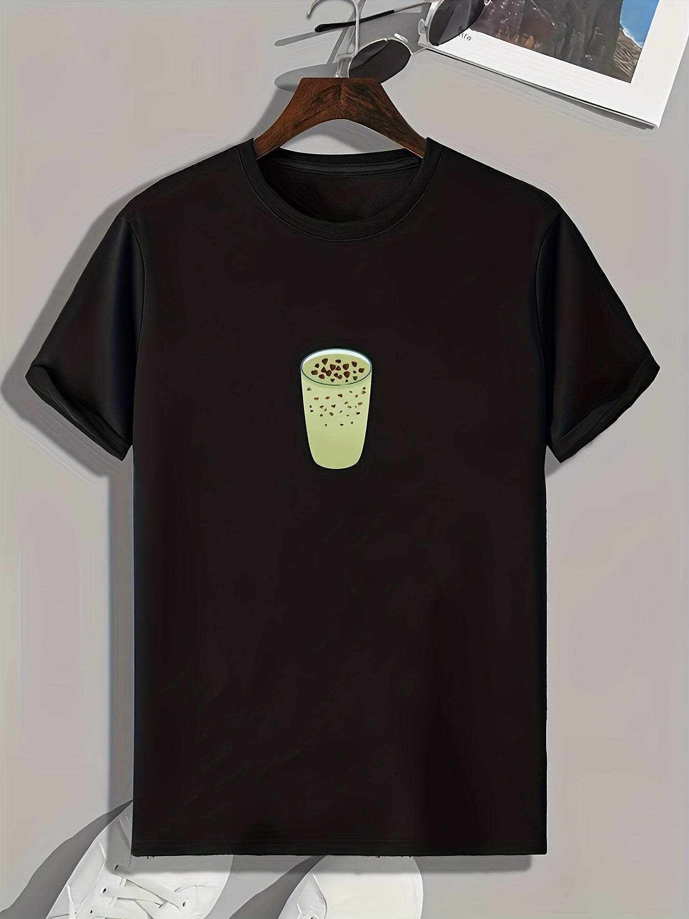 Men's Drink Print Comfy T Shirt for Summer