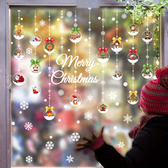 Christmas Tree Snowflake Glass Sticker - Bedroom Furniture Decor