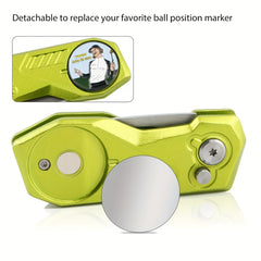 Foldable Golf Divot Repair Tool Magnetic Marker Green Fork