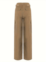 High Waist Cargo Pants Straight Leg Overalls Women