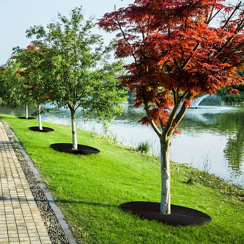 10pcs Non Woven Tree Grass Cover Weed Barrier Mat Degradable Tree Mulch