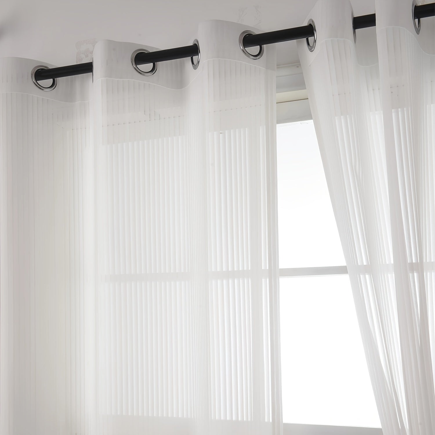 Translucent Sheer Curtain Modern Pastoral Style Home Decor