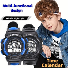 Luminous Round Electronic Student Wrist Watch Digital Watch For Boys