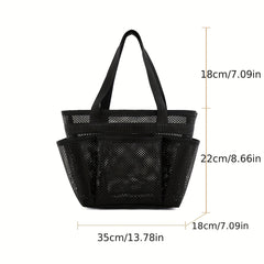 Large Capacity Mesh Beach Bag Multifunctional Foldable Handbag