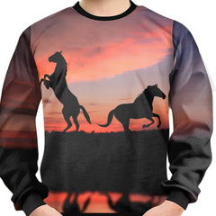 Jumping Horses Print Kid's Sweatshirt Unisex Pullover